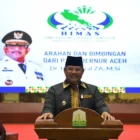 Pj. Gubernur Aceh, Dr. Safrizal, ZA. M. Si saat menghadiri sekaligus menyampaikan Sambutan pada Pelantikan Pengurus Himpunan Masyarakat Simeulue (HIMAS) Periode 2025-2030 Anjong Monmata, Pendopo Gubernur Aceh, Sabtu (18/01/2025). Foto: Dok. Prokopim Setda Aceh
