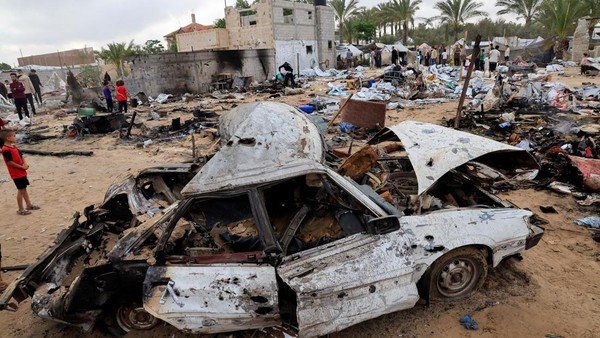 Foto: Ilustrasi kerusakan Gaza usai serangan Israel (REUTERS/Hatem Khaled) 
