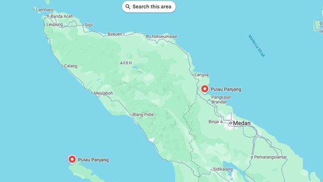 Foto: ilustrasi peta Aceh. (Screenshot Google Map)