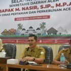 Sekda Aceh, M. Nasir bersama Kadistambun Aceh, Cut Huzaimah memimpin Rapat dengan Pejabat Eselon III dan IV di Jajaran Dinas Pertanian dan Perkebunan Aceh, Senin, 13/10/2025 (Foto:Dok. Biro Adpim Setda Aceh)