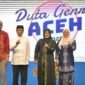 Ketua Staf Ahli TP-PKK Aceh, Mukaramah Fadhlullah menghadiri Penobatan Duta Genre Aceh Tahun 2025 di Aula Taman Seni Budaya, Kota Banda Aceh , Jumat Malam, 31/10/2025 (Foto:Dok.Biro Adpim Setda Aceh)