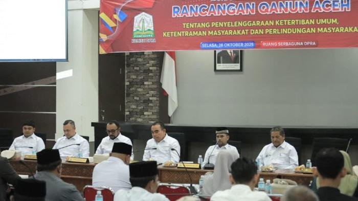 DPRA aceh bahas qanun Trantibumlinmas, Seimbangkan investasi dan syariat islam, Selasa 28/10/2025 (Foto:Dok.Ist)