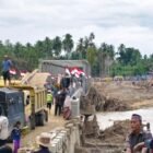 Penampakan Jembatan Bailey Teupin Redeup di Peusangan Selatan, Bireuen, yang telah rampung 100 persen, Kamis (18/12/2025).