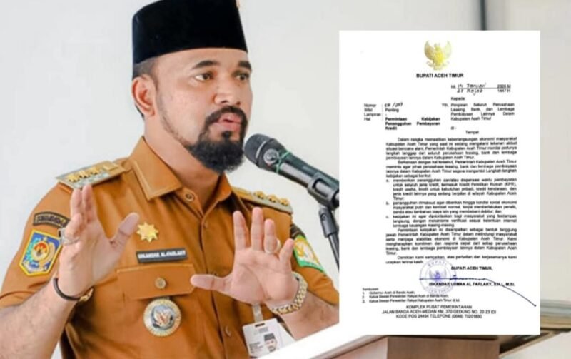 “Pemkab Aceh Timur hadir di saat sulit. Demi meringankan beban warga terdampak bencana, Bupati Iskandar Usman Al Farlaky mengajukan permintaan penangguhan cicilan kredit kepada perbankan dan lembaga pembiayaan. Langkah kemanusiaan untuk memberi ruang pemulihan dan harapan baru bagi masyarakat.”