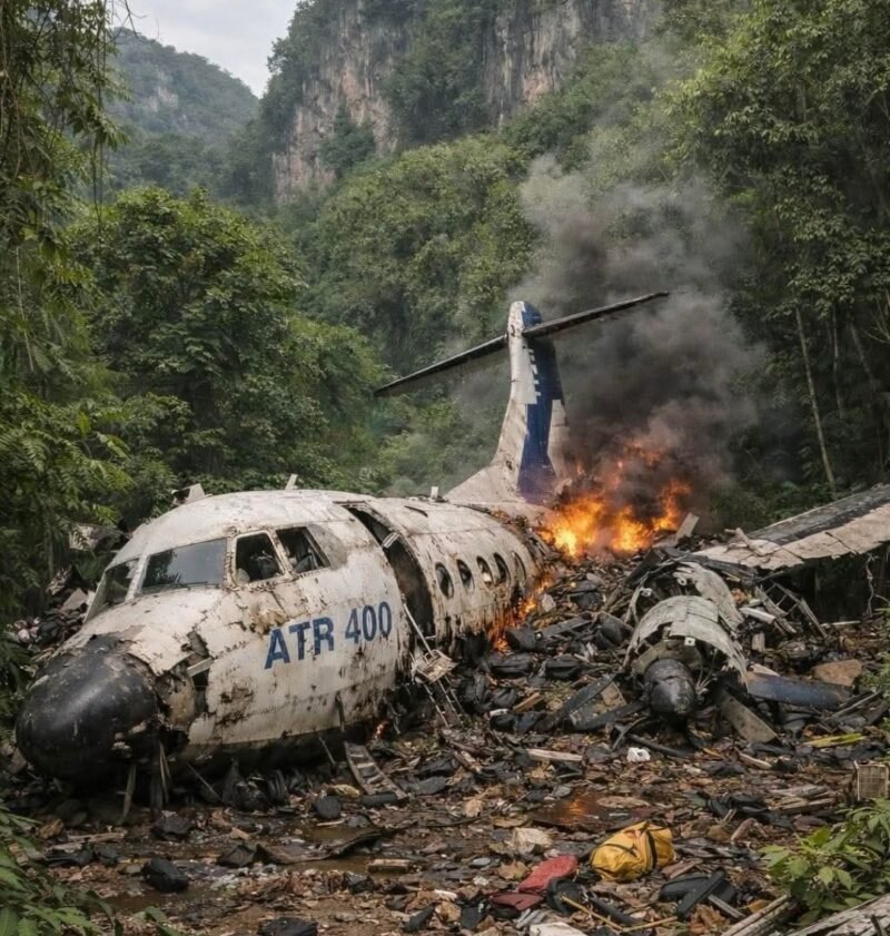 Pesawat ATR 42-500 milik Indonesia Air Transport ditemukan di kawasan hutan Bantimurung, Kabupaten Maros, Sulawesi Selatan, Sabtu (17/1/2026).