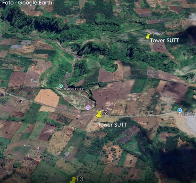 Lubang besar di Desa Pondok Balik, Kecamatan Ketol, Aceh Tengah, terus melebar akibat erosi dan pergerakan tanah jangka panjang, mengancam infrastruktur serta permukiman di sekitarnya.(30/01/2026).