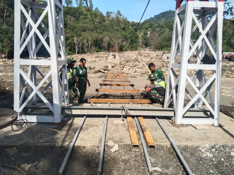 Progres 56%, Jembatan Gantung Desa Burlah Perkuat Akses Pedalaman Aceh Tengah