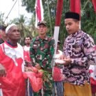 Prosesi peusejuek menandai peresmian Jembatan Gantung Garuda di Gampong Teungoh, Kecamatan Sawang, Aceh Utara, yang dibangun prajurit TNI AD untuk meningkatkan akses transportasi masyarakat.(24/2/2026).