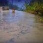 Kondisi ruas jalan nasional Blangkejeren–Kutacane yang terendam banjir dan lumpur akibat hujan deras di Desa Palok, Kecamatan Blangkejeren, Kabupaten Gayo Lues, Rabu (4/2/2026) malam.