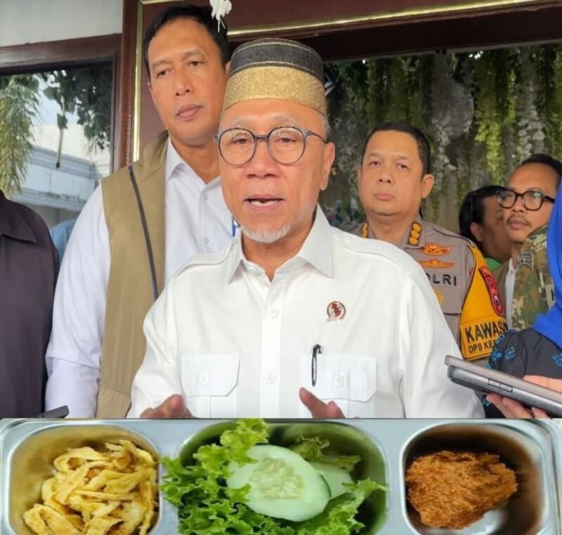 Menko Pangan Zulkifli Hasan meninjau dapur SPPG di Makassar, Sulawesi Selatan, memastikan program Makan Bergizi Gratis tetap berjalan selama Ramadhan dengan menu bergizi dan aman dikonsumsi.(6/2/2026)