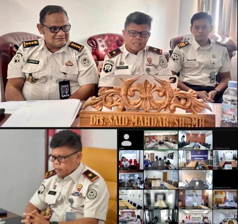 Kepala Kantor Wilayah Ditjenpas Maluku Utara, Said Mahdar, mengikuti Focus Group Discussion (FGD) bersama Direktur Jenderal Pemasyarakatan dan seluruh Kakanwil Ditjenpas se-Indonesia secara virtual, Senin (9/2/2026), membahas transformasi dan reorientasi sistem pemasyarakatan nasional.