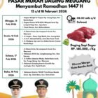 Pemko Banda Aceh melalui DP2KP menggelar Pasar Murah Daging Meugang 15–18 Februari 2026 dengan harga Rp140 ribu per kilogram, khusus untuk warga Kota Banda Aceh, menyambut Ramadhan 1447 H, (12/2/2026).