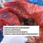 Bangkai anjing yang dibungkus plastik ditemukan di depan posko relawan Masjid Nurul ‘Ashri Yogyakarta di Sungai Liput, Aceh Tamiang. Meski diduga sebagai bentuk intimidasi, relawan tetap melanjutkan kegiatan pemulihan pascabanjir demi membantu masyarakat terdampak.(23/2/2026)