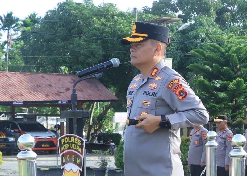 Kapolres Aceh Utara AKBP Trie Aprianto mengimbau masyarakat tidak melakukan panic buying BBM dan tetap tenang di tengah isu keterbatasan bahan bakar yang beredar di media sosial, Jumat (6/3/2026).