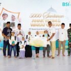 *Caption-BSI Berbagi : 5.000 Anak Yatim Terima Santunan Serentak di Seluruh Indonesia*Aceh Tamiang, 7 Maret 2026. Direktur Utama PT Bank Syariah   Indonesia (Persero) Tbk (BSI) Anggoro Eko Cahyo (empat dari kiri), bersama Komisaris Utama BSI Muhadjir Effendy (tiga dari kiri), Ketua Dewan Pengawas Syariah BSI Prof KH Hasanudin (paling kiri), Direktur Information Technology BSI Muharto Hadi Suprapto (lima dari kiri) dan Bupati Aceh Tamiang Armia Fahmi (dua dari kiri) berfoto bersama anak anak dalam acara Santunan 5000 Anak Yatim dan Wakaf Al-Quran yang berpusat di Aceh Tamiang dan serentak digelar di 9 titik regional BSI. Aceh,Medan, Palembang, Jakarta,Bandung, Semarang, Surabaya, Kalimantan dan Makassar.