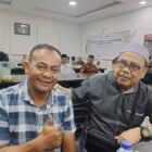 Ketua PWI Aceh M. Nasir Nurdin bersama Sayid Saiful saat menghadiri kegiatan silaturahmi dan buka puasa bersama di Banda Aceh, Jumat (13/3/2026).