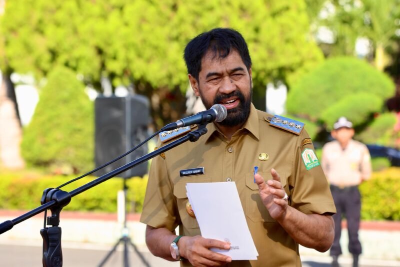 Suasana pembukaan Operasi Pasar Tanggap Inflasi Aceh yang digelar serentak di lima kabupaten/kota, Sabtu (14/3/2026).