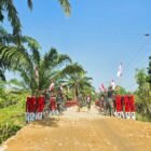 Penampakan jembatan Bailey tipe 3-1 sepanjang 30 meter di Desa Buket Bata, Pante Bidari, Aceh Timur, Senin (16/3/2026).