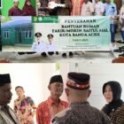 Wali Kota Banda Aceh Illiza Sa’aduddin Djamal menyerahkan secara simbolis kunci rumah layak huni kepada warga penerima manfaat program bantuan rumah fakir miskin yang dilaksanakan Baitul Mal Kota Banda Aceh di Kecamatan Baiturrahman, Kamis (5/3/2026).