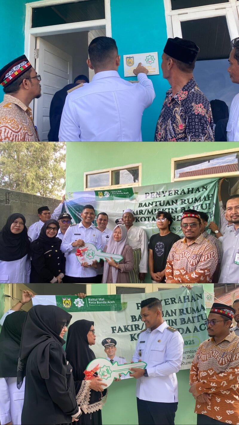 Wakil Wali Kota Banda Aceh, Afdhal Khalilullah, serahkan bantuan 5 rumah layak huni kepada warga, 8 April 2026.