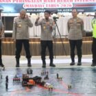 Kapolda Aceh didampingi jajaran Pejabat Utama Polda Aceh saat memimpin kegiatan Tactical Floor Game (TFG) di Gedung Presisi Polda Aceh, Selasa (28/4/2026). 