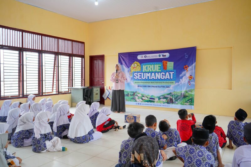 Sejumlah siswa SDN 2 Meurah Dua, Pidie Jaya, antusias mengikuti kegiatan