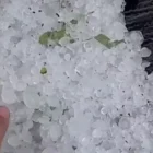 Butiran es menyelimuti pekarangan rumah warga di Kecamatan Atu Lintang, Aceh Tengah, Sabtu (4/4/2026). Fenomena hujan es yang jarang terjadi ini sempat mengejutkan warga setempat dan menjadi perbincangan di media sosial.