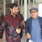 Gubernur Aceh Muzakir Manaf (Mualem) berbincang dengan Sekjen Kementerian Keuangan Robert Leonard Marbun saat melakukan audiensi terkait permohonan penambahan anggaran Pemerintah Aceh di kantor Kemenkeu, Jakarta Pusat, Kamis (14/5/2026).