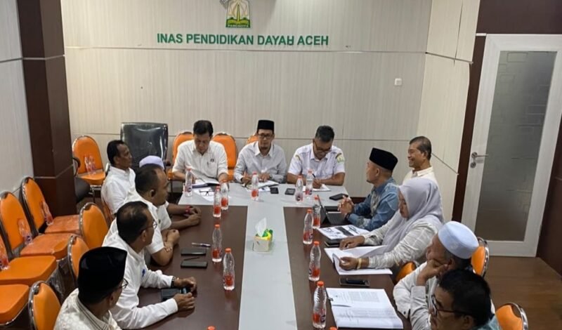 Dinas Pendidikan Dayah Aceh menerima audiensi DPRK dan Pemkab Pidie Jaya, Kamis 4/6/2026, untuk membahas Rancangan Qanun Penyelenggaraan Dayah, Jum'at 05/06/2026.