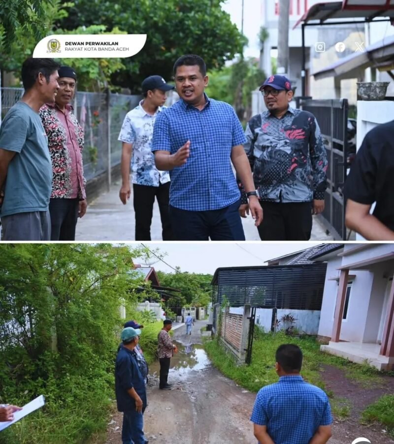 Wakil Ketua I DPRK Banda Aceh Daniel Abdul Wahab lakukan peninjauan lapangan ke sejumlah titik drainase & infrastruktur jalan di Banda Aceh, Sabtu 6/6/2026.