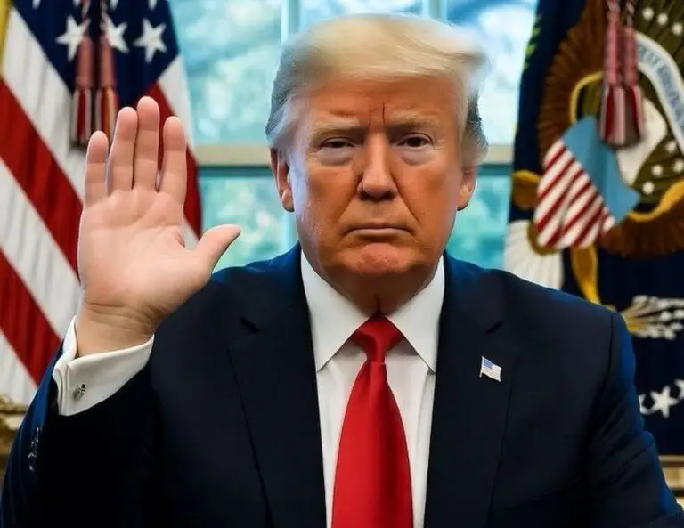 Presiden AS Donald Trump saat memberikan keterangan terkait situasi geopolitik di Timur Tengah. Kendati menunda operasi militer skala besar, Gedung Putih menegaskan opsi serangan ke Iran tetap terbuka tergantung perkembangan situasi di lapangan.
