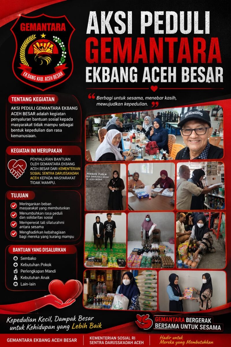 Tim Gemantara Ekbang Aceh Besar bersama Yayasan Seulanga Aceh Plus saat mendampingi Keluarga Penerima Manfaat (KPM) menyalurkan bantuan sosial Kemensos di Aceh Besar.