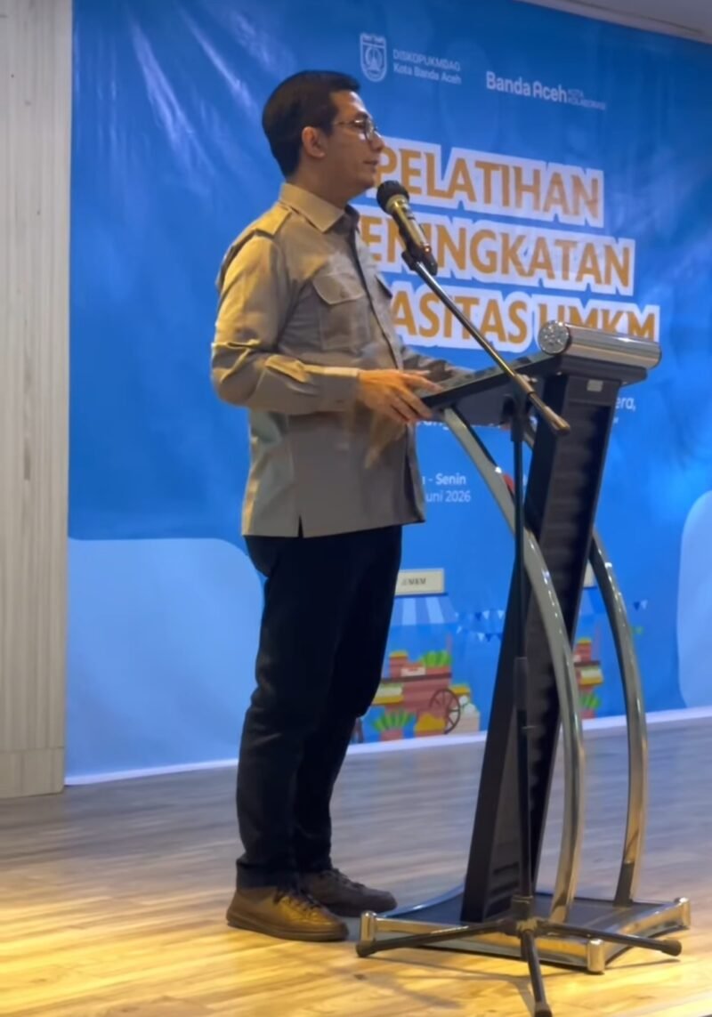 Ketua DPRK Banda Aceh resmi menutup Pelatihan Peningkatan Kapasitas UMKM Kota Banda Aceh, Selasa 30/6/2026.