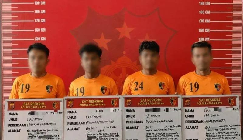 Polres Nagan Raya meringkus 4 orang terduga pelaku penambangan emas ilegal di Kecamatan Beutong.