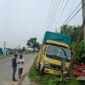 Sebuah truk berplat nomor BA 8066 OU mengalami kecelakaan tunggal di Jalan Ir H Juanda, Karangbaru, Aceh Tamiang, Sabtu (22/8/2026) pagi.