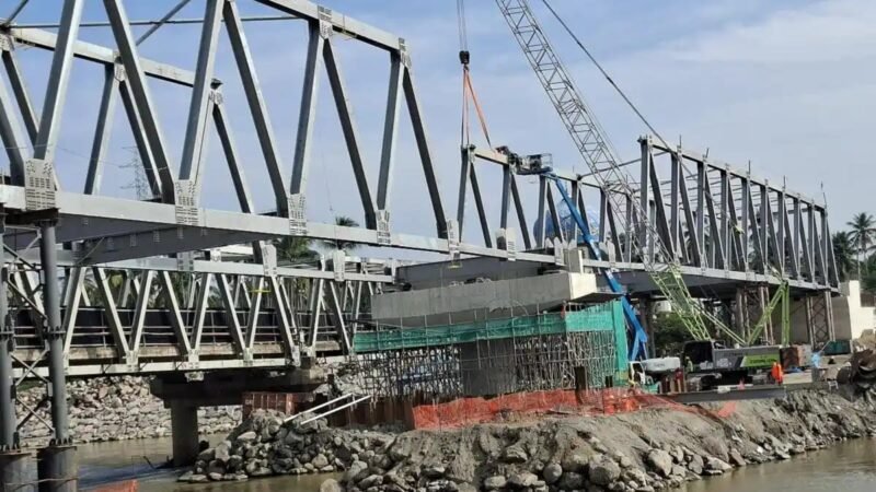 Pembangunan Jembatan Teupin Mane di Kecamatan Juli, Bireuen, terus dikebut.
