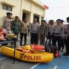 Polres Langsa menggelar apel gelar pasukan dan rakor penanggulangan karhutla di Mapolres Langsa, Senin (24/8/2026).