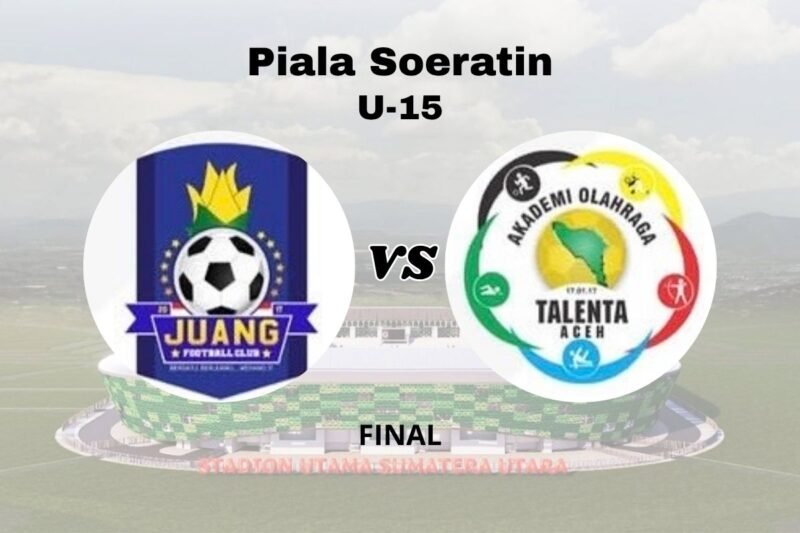 Juang FC dan SSB Talenta Aceh melaju ke final Piala Soeratin U-15 Aceh 2026. Di semifinal Jumat (28/8/2026), Juang FC menang 2-1 atas SSB Rawa Singkil, sementara SSB Talenta Aceh menang telak 5-0 atas SSB MAN 1 Pidie.