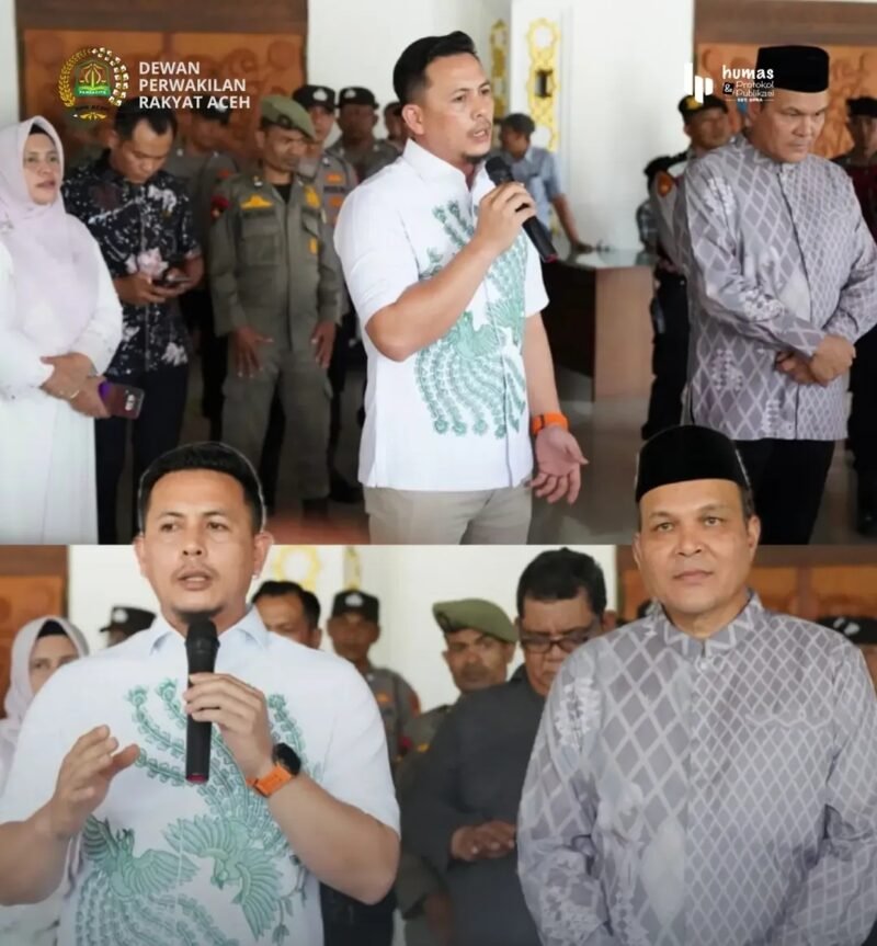 Ketua Komisi V DPRA Rijaluddin dan Ketua Komisi VII DPRA Ilmiza Sa'aduddin Djamal menerima aspirasi dari sekitar 80 massa ormas Masyarakat Aceh Peduli Akhlak (MAPA) di Gedung DPRA, Banda Aceh, Jumat (11/9/2026).