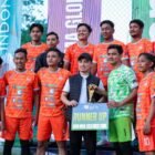 Tim Medco E&P Malaka keluar sebagai juara Mini Soccer Migas Cup 2026 setelah mengalahkan Editor FC 2-1 lewat adu penalti di Lapangan Fourgee Lampriet, Sabtu (5/9/2026).