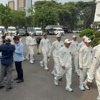 Ratusan atlet Indonesia berkumpul di Istana Kepresidenan RI Jakarta Rabu 9/9/2026 untuk menghadiri pelepasan resmi oleh Presiden Prabowo Subianto jelang Asian Games 2026 di Jepang yang mulai 19 September 2026.