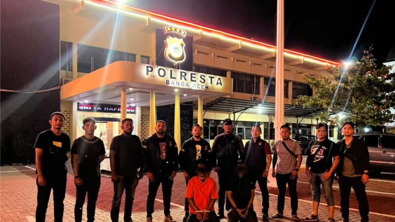Tim Unit V Jatanras Satreskrim Polresta Banda Aceh menangkap 2 terduga pelaku penculikan dan penganiayaan terhadap mahasiswa Rian Risky Ramdhan (33).