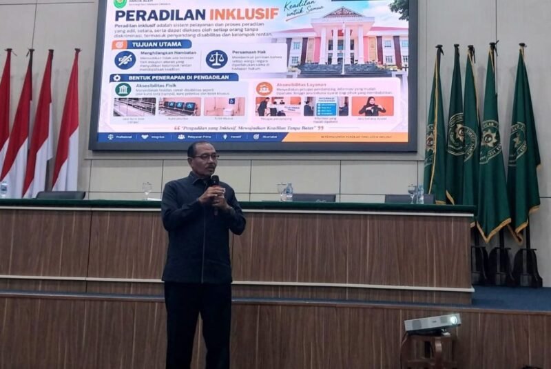 Ketua Pengadilan Tinggi Banda Aceh Sutio Jumagi Akhirno tekankan pelayanan peradilan inklusif dan setara bagi penyandang difabel di seluruh pengadilan se-Aceh.