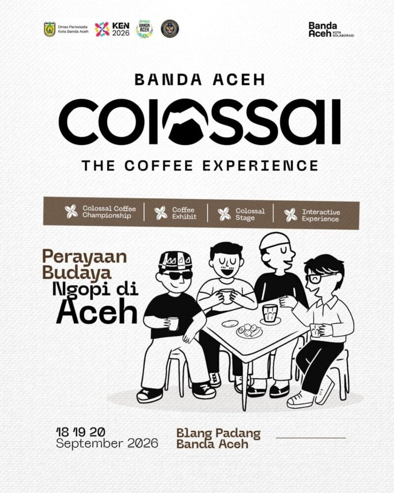 Banda Aceh Colossal Coffee Experience (BACCE) 2026 digelar 18-20 September 2026 di Lapangan Blang Padang Banda Aceh.