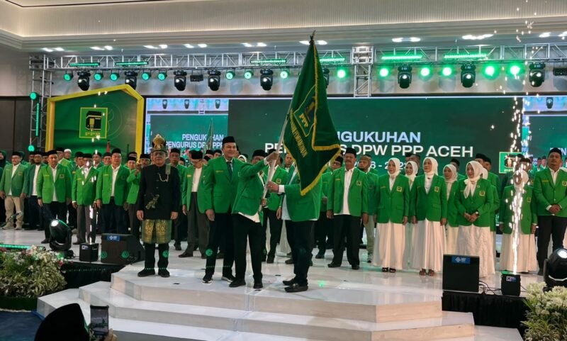 Pengurus DPW PPP Aceh dan DPC PPP se-Aceh periode 2026-2031 resmi dilantik di Banda Aceh Sabtu malam 19/9/2026.