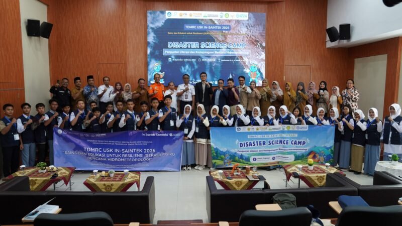 TDMRC Universitas Syiah Kuala (USK) menyelenggarakan program IN-SAINTEK 2026 bertema resiliensi risiko bencana hidrometeorologi untuk memperkuat kesiapsiagaan masyarakat Aceh melalui pendidikan, pelatihan, dan riset aplikatif.