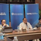 Kepala Perwakilan Bank Indonesia (BI) Aceh, Agus Chusaini, saat menyampaikan paparan perkembangan inflasi daerah dalam acara Bincang Bareng Media (BBM) di Banda Aceh, Senin (5/10/2026).