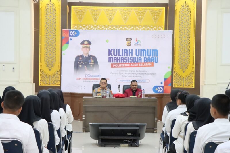 Isi Kuliah Umum, Kapolres Aceh Selatan Edukasi Mahasiswa Poltas tentang Bahaya Narkotika dan Kejahatan Siber. 