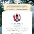Plt Sekda Aceh Taufik ingatkan masyarakat waspadai nomor WA palsu 0813-3295-244 yang catut foto profil dan namanya berpotensi tipu sejumlah pihak Jumat 9/10/2026.