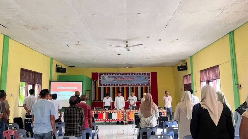 Dana desa susut paksa Pulo Sarok sesuaikan prioritas di Musrenbangkam Gedung Pemuda Rabu (14/10/2026).